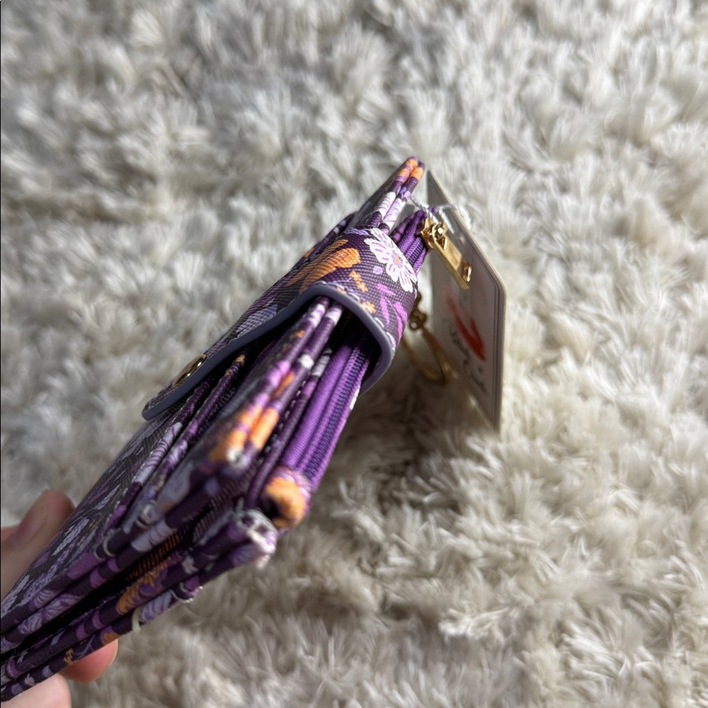 Floral Purple and Orange Butterfly Wallet - Picture 6 of 9